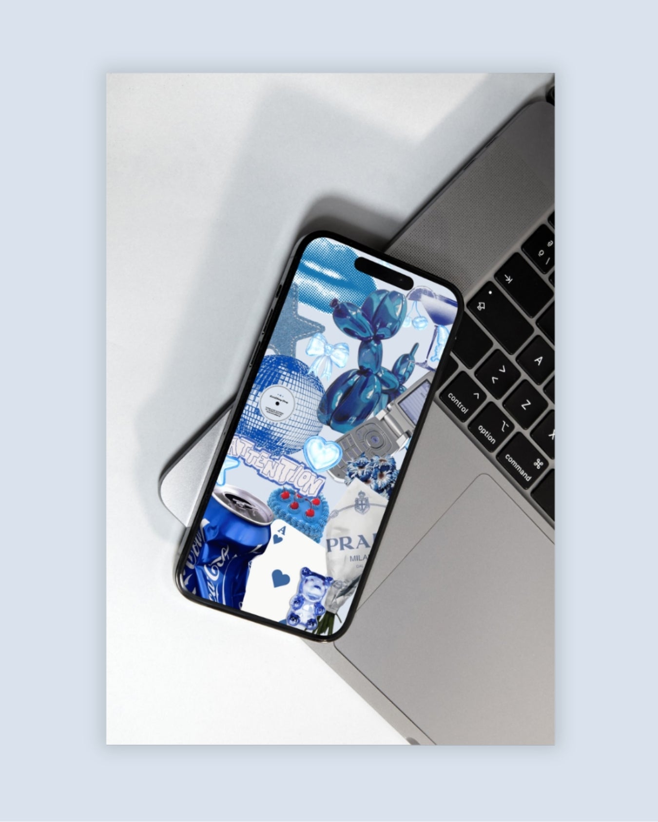 Blue graphic lock screen